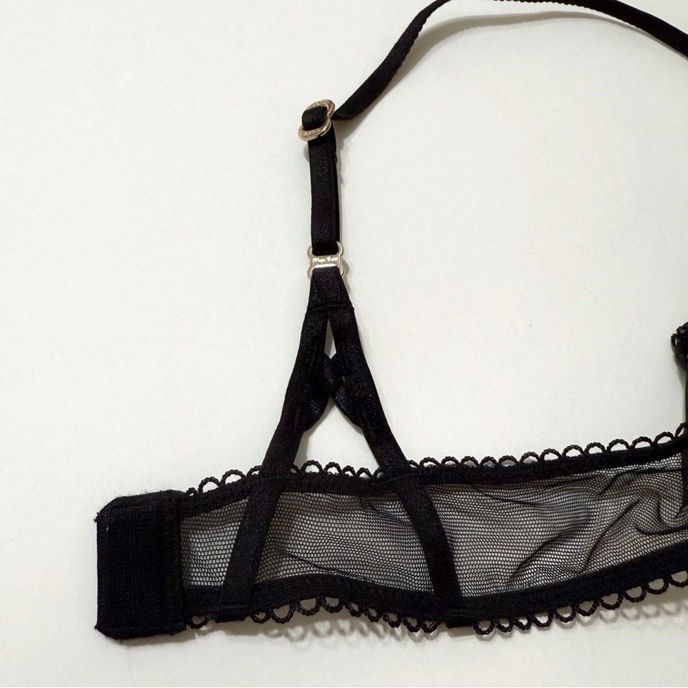 HONEY BIRDETTE RHONA BLACK FLORAL PRINT SHEER MESH PUSHUP BRA - Picture 6 of 13